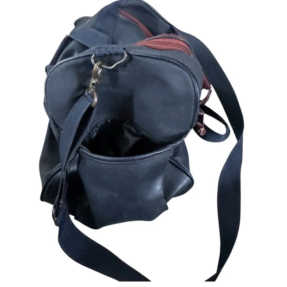 Vintage Opium YSL Yves Saint Laurent Navy Blue Leather‎ Duffle Bag